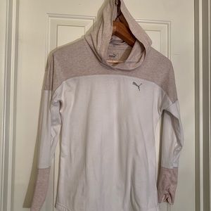 Puma Heather Pink and white work out hoodie